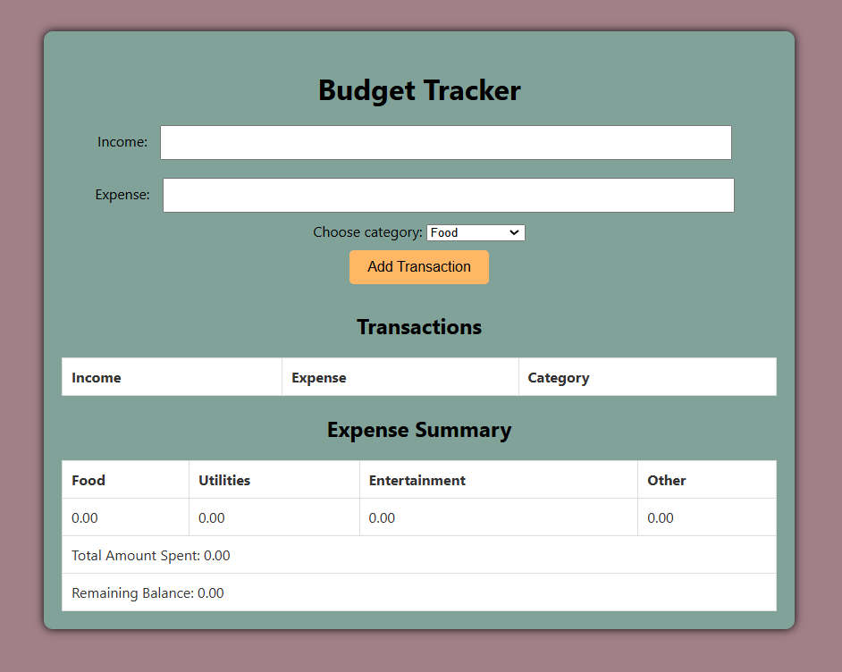 Budget Tracker